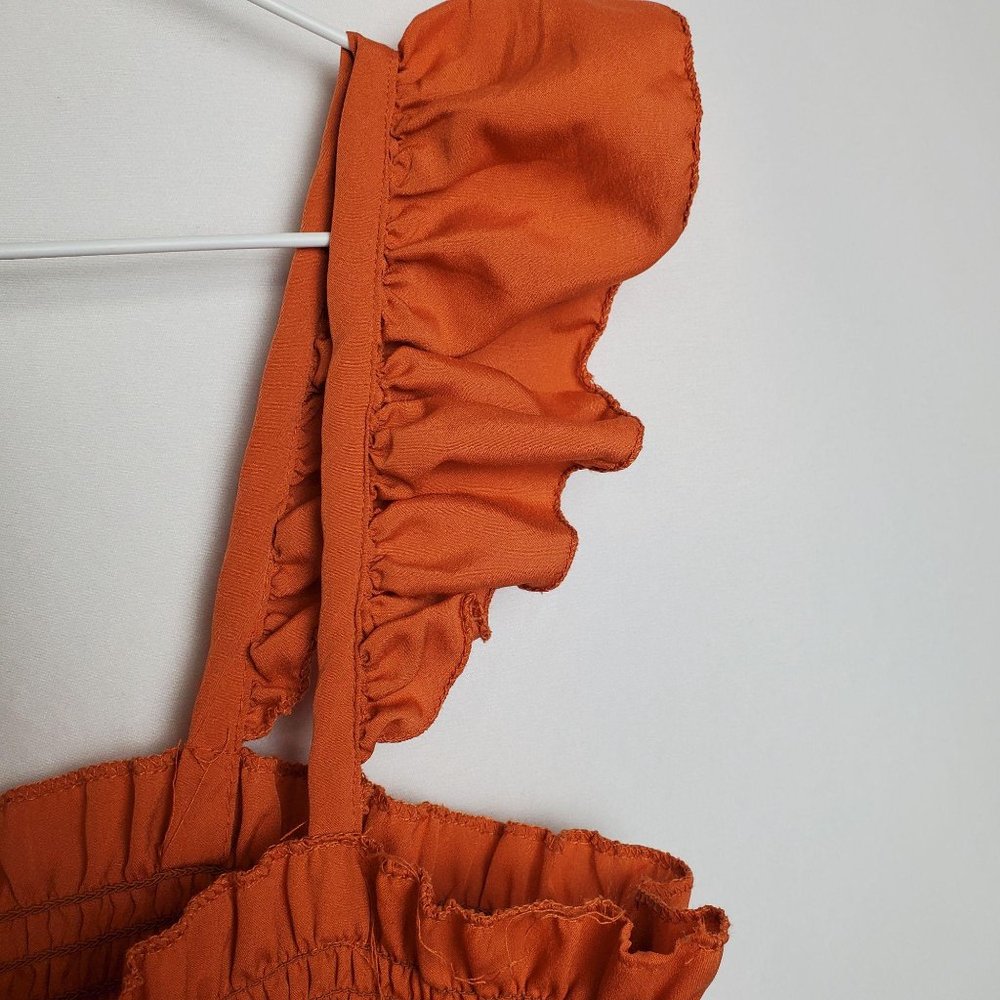 Boohoo Orange Ruffle Strap Top - Picture 4 of 5